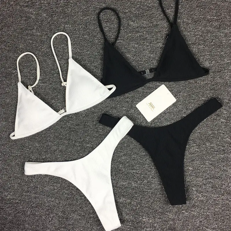 Knitted split swimsuit