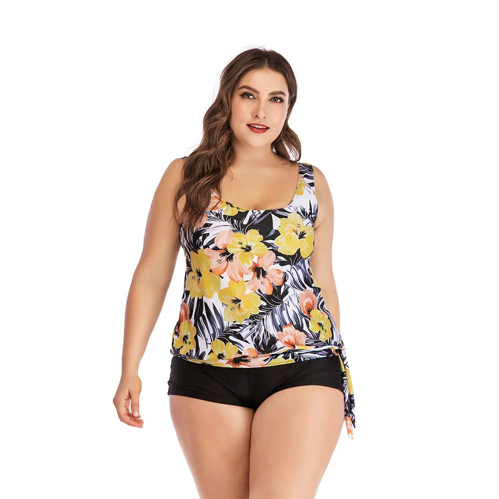 European and American split two piece swimsuit - Yellow