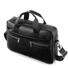 New leather men's briefcase - Black - View 1