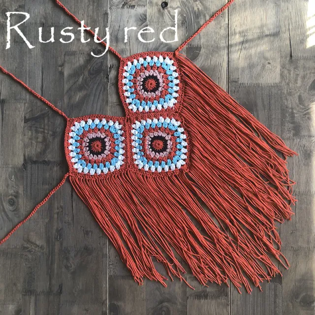 Retro outdoor and handmade color bikini Red - Shop at LoveMi