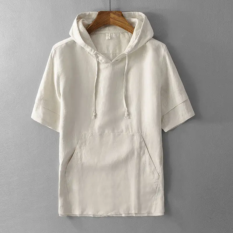 Youth linen shirt men's short sleeve