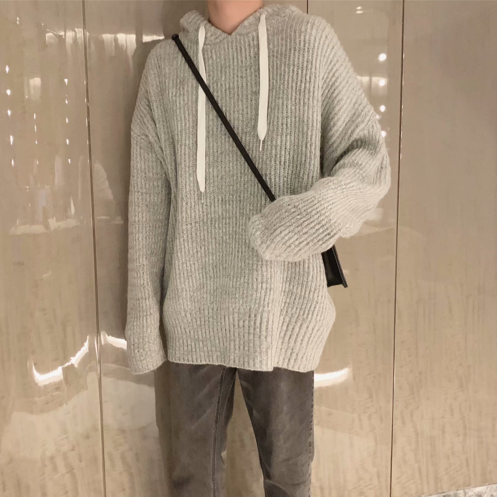 Men's retro loose thick hooded sweater