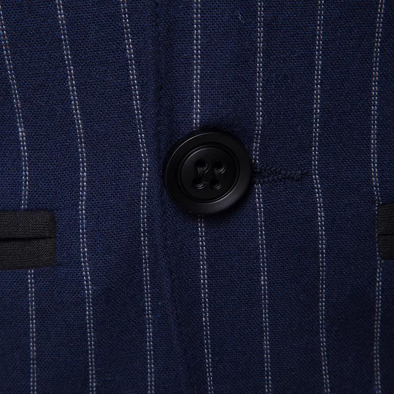 Stripe stand collar Zhongshan suit