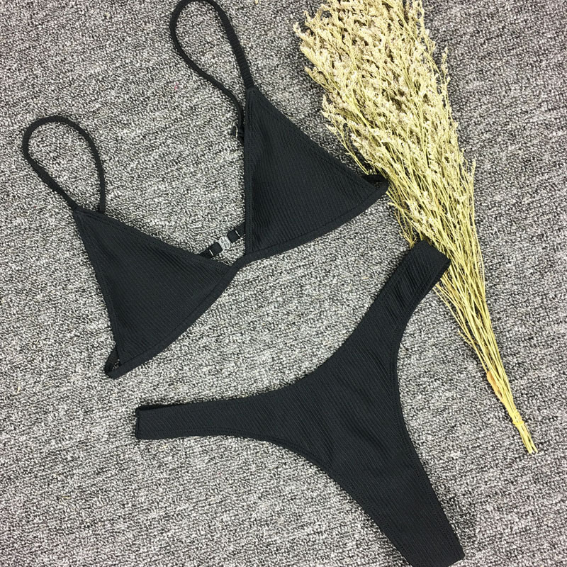 Knitted split swimsuit