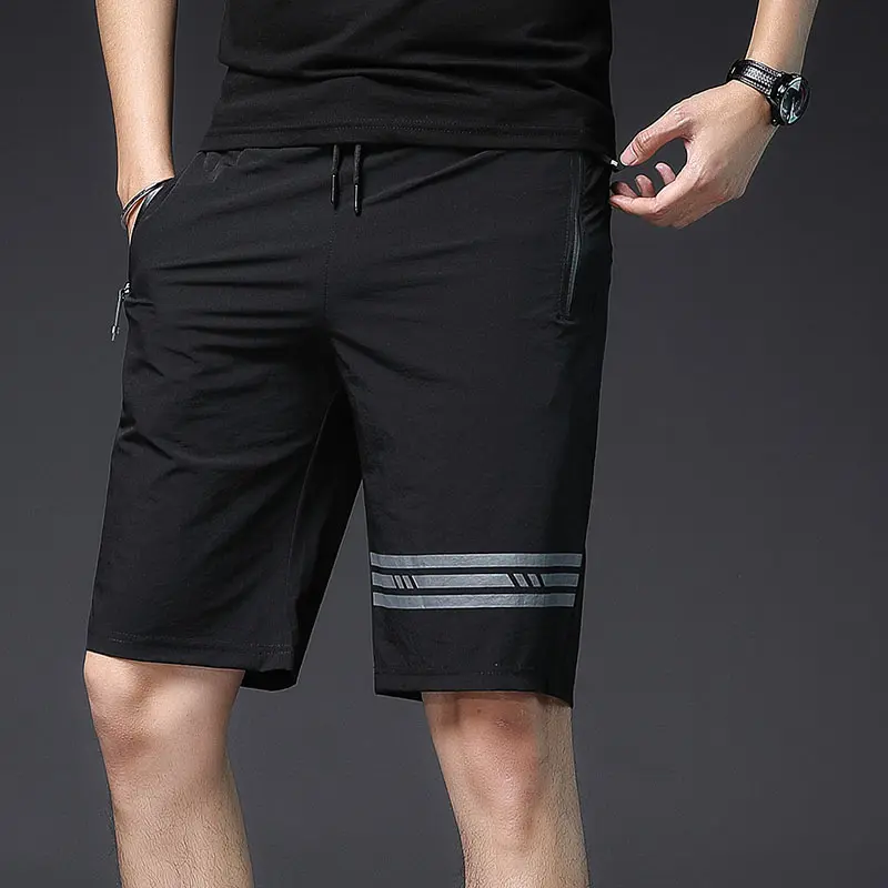 Zipper pocket short quick drying stretch pants for men