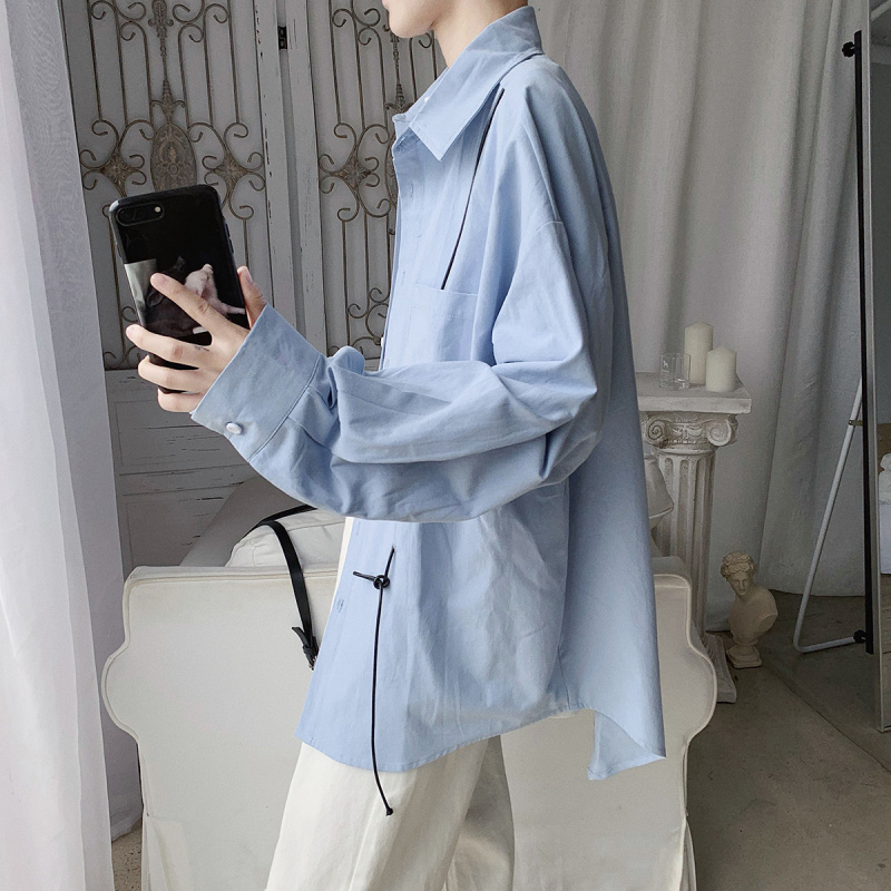 قميص رجالي كاجوال فضفاض بسيط بتصميم BF