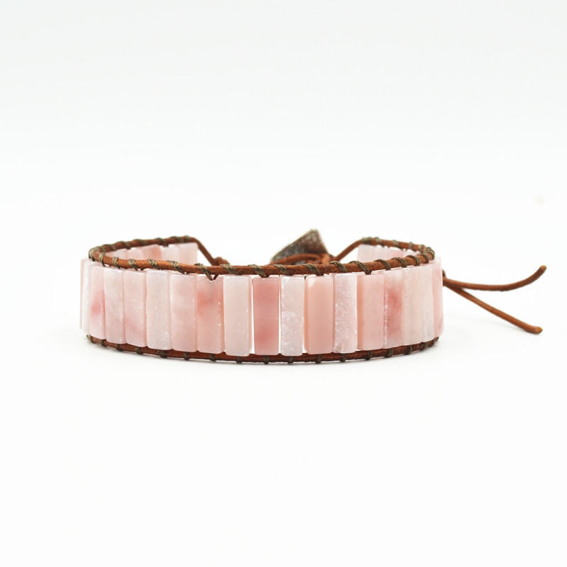Woven single-layer leather bracelet