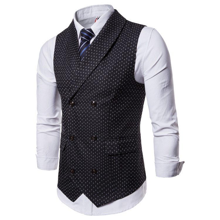 Men's polka dot slim waistcoat