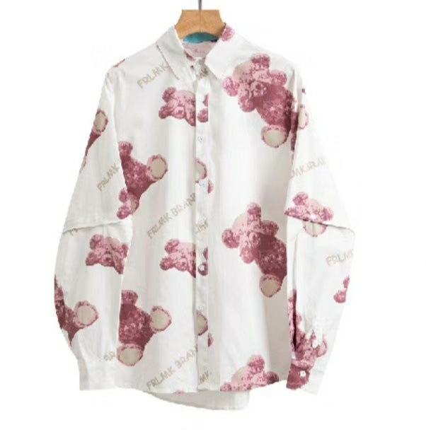 Bear print removable shirt