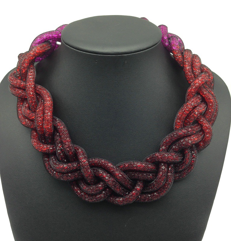 Vintage multi-layer braided twist necklace