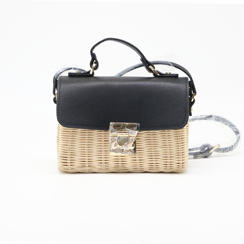 Flap woven crossbody bag portable beach bag