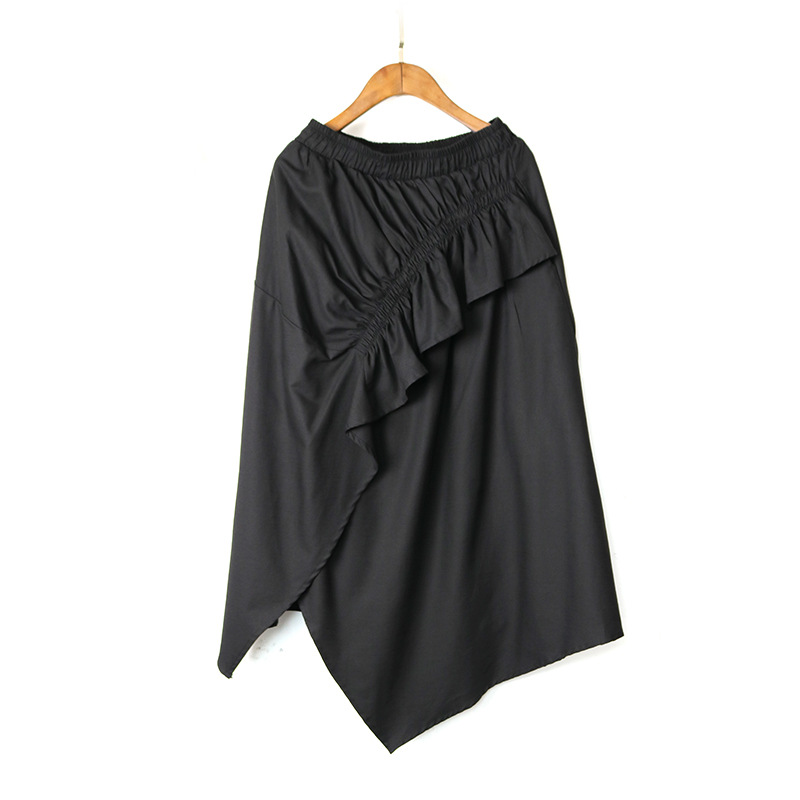 Cotton and linen personality tide irregular skirt