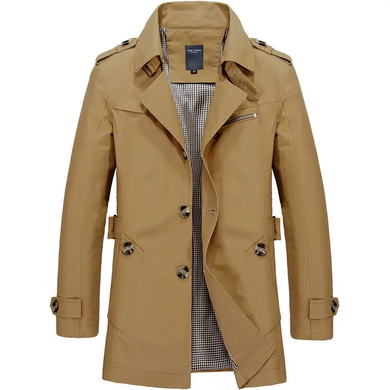 Mid-length Windbreaker Jacket Men