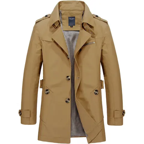 Mid-length Windbreaker Jacket Men