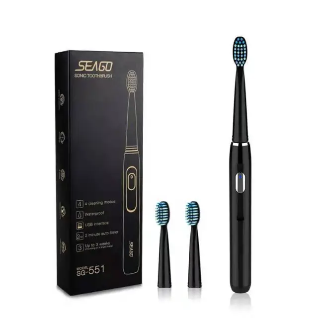 Ultrasonic adult soft hair electric toothbrush Black - Shop at LoveMi
