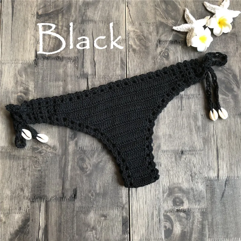 Vintage beach hand crochet panties - Black