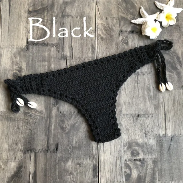 Vintage beach hand crochet panties Black - Shop at LoveMi