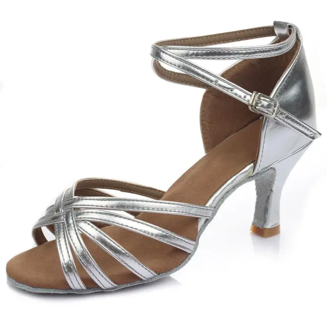 Indoor satin Latin dance shoes Silver - Shop at LoveMi