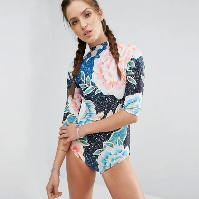 European and American sexy one piece swimsuit Peony Long Sleeve Xxl - Shop at LoveMi
