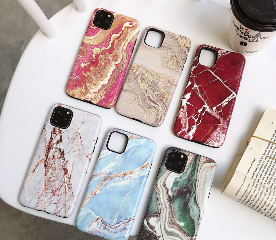 Marble pattern double-layer mobile phone case - Image 2