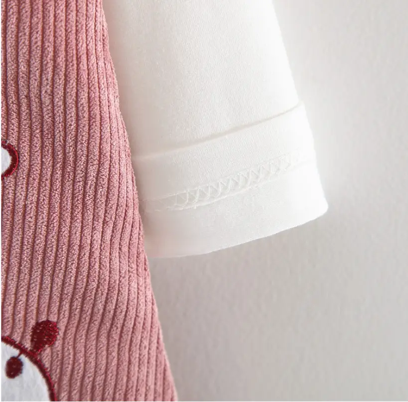 Two-piece embroidered fleece skirt