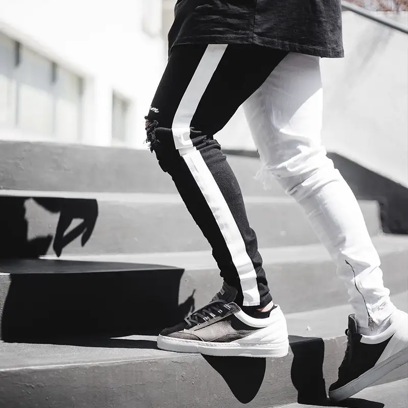 Men's casual pants with holes