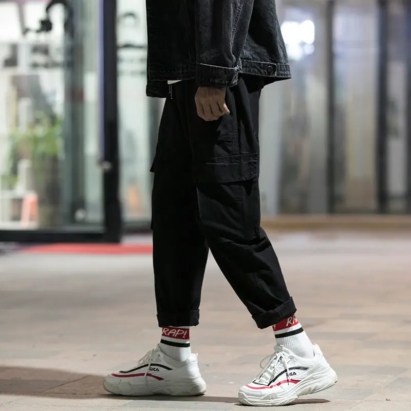Casual pants solid color overalls