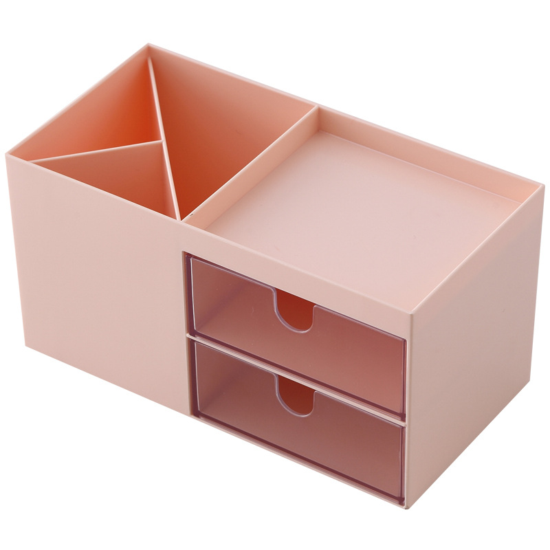 Double drawer desktop storage box