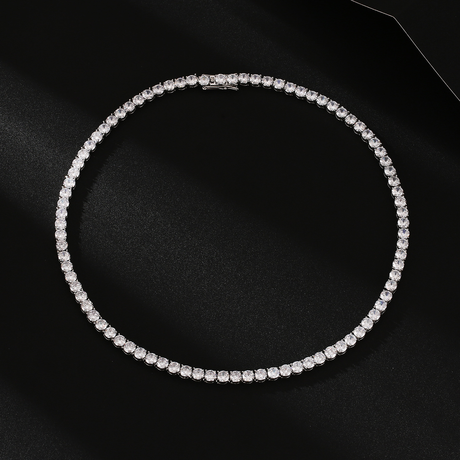 Men's hip hop 1 row zircon necklace