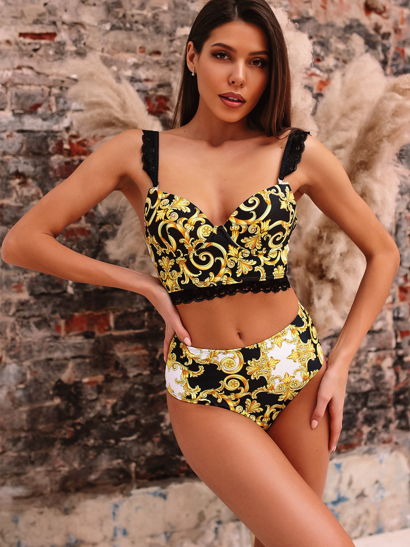 European and American split lace bikini