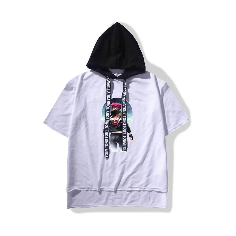 Plush hooded short sleeve