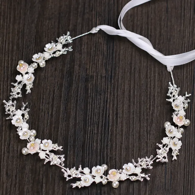 Bridal wedding flower headdress hair band Silver - Shop at LoveMi