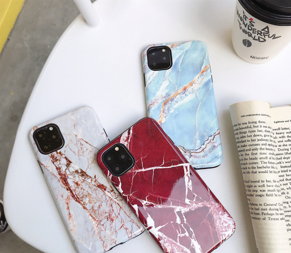 Marble pattern double-layer mobile phone case - Image 3
