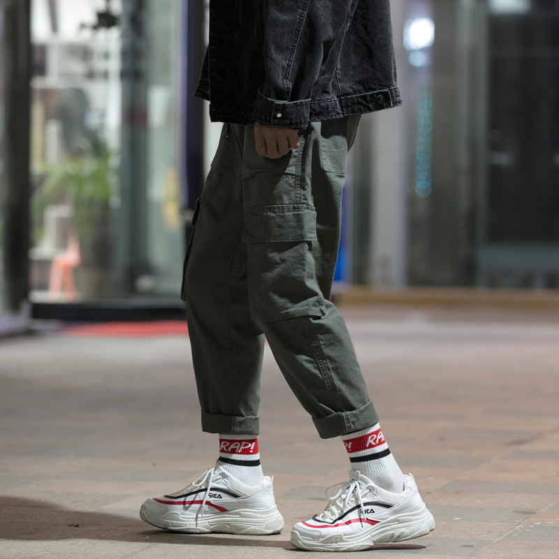 Casual pants solid color overalls