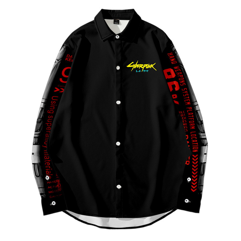 Tide brand hip hop retro casual large size long sleeve shirt