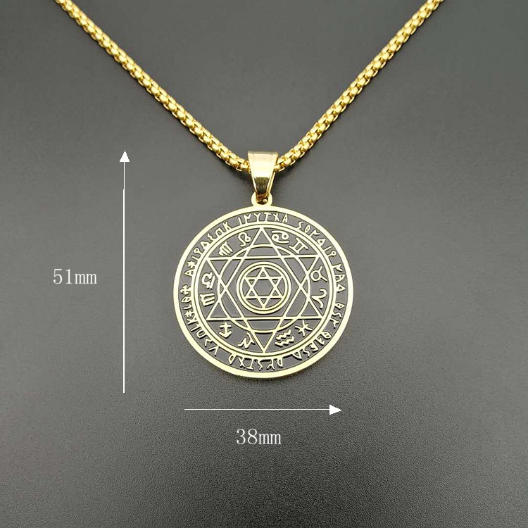 Golden oiled six-pointed star pendant