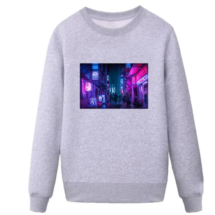 Two dimensional Plush round neck men's sweater