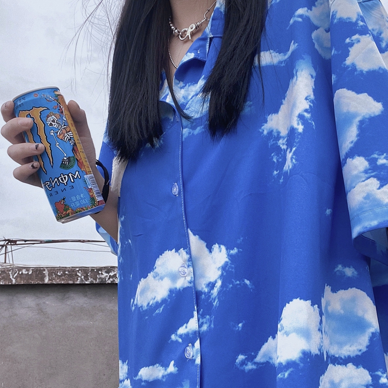 Gangfeng Harajuku printed loose short sleeves