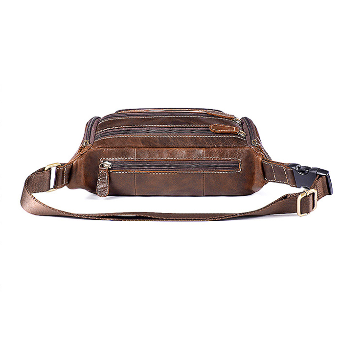 Men's waist bag with leather on the top — view 4