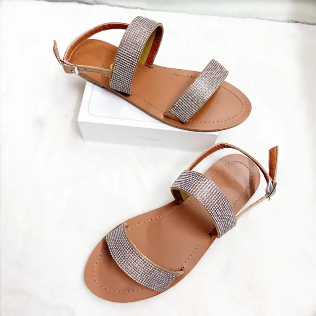 Diamond back bag slippers fashion sandals Apricot - Shop at LoveMi