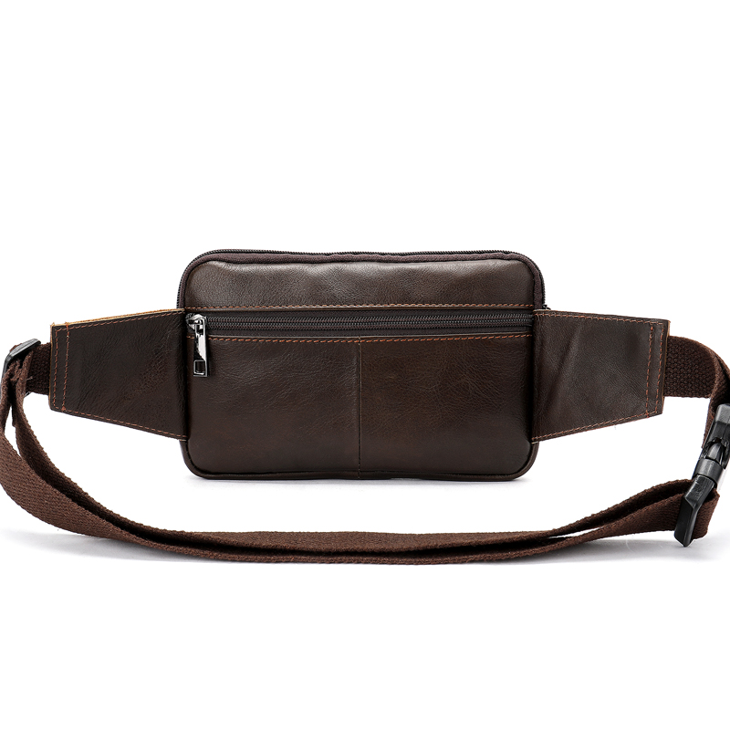 Leather Men's head leather waist bag — foto 12