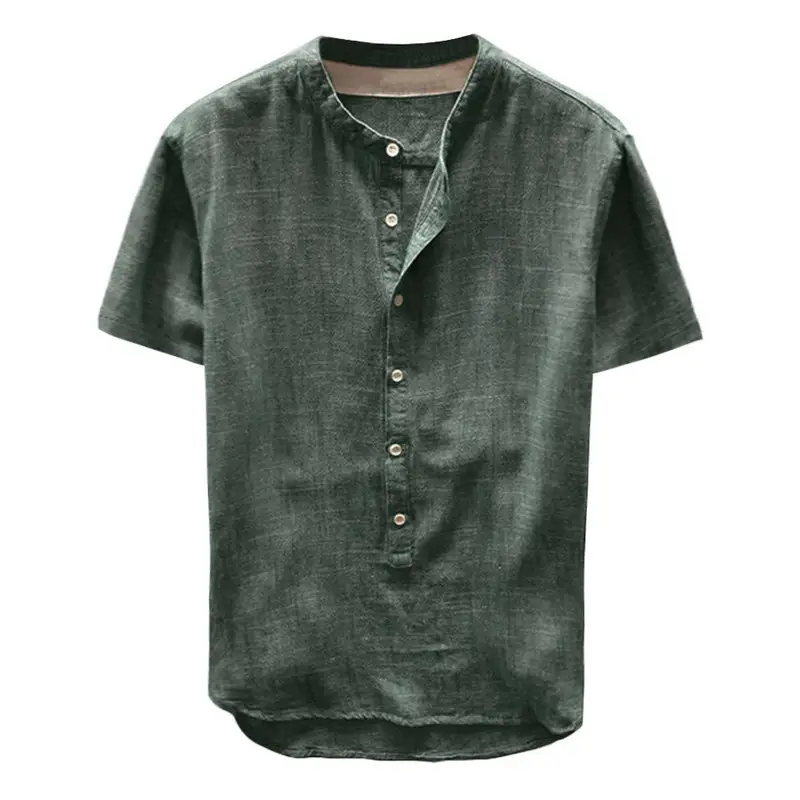 Casual stand collar short sleeve