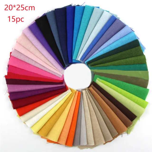 Plain cotton and linen fabric 15Pcs - Shop at LoveMi