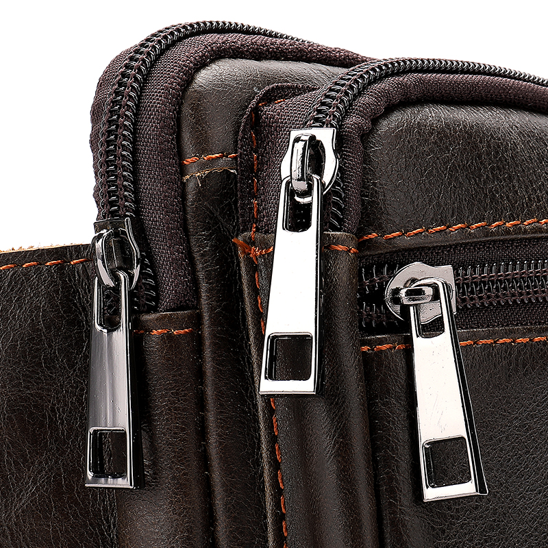 Leather Men's head leather waist bag — foto 11