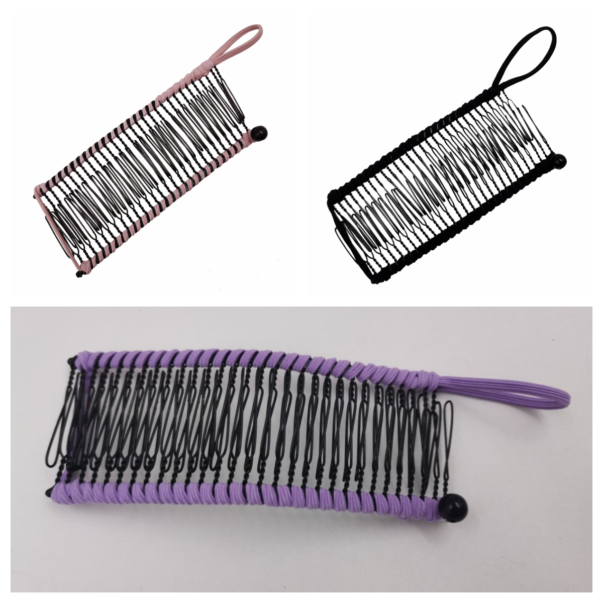 Lazy Hair Curler Banana Hairpin Curler Fashion Insert Comb Curler 1Black1Pink1Purple - Shop at LoveMi