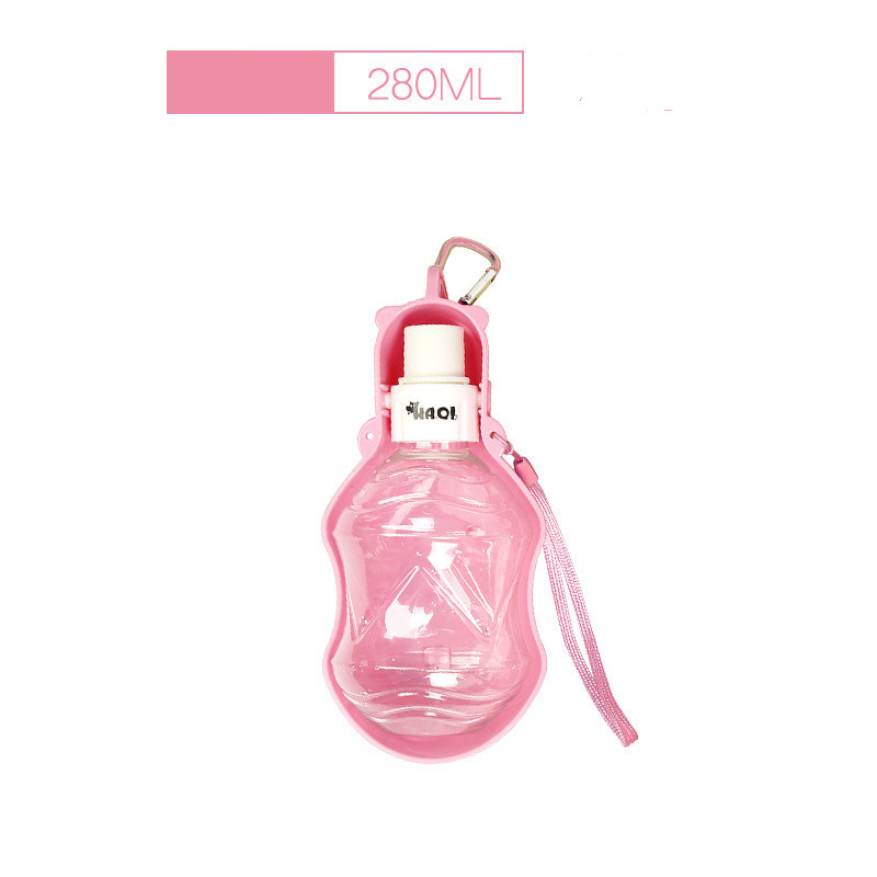 Dog portable outdoor water bottle in Pink
