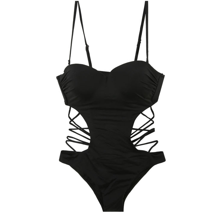 One piece hot spring vacation swimsuit Black - Shop at LoveMi