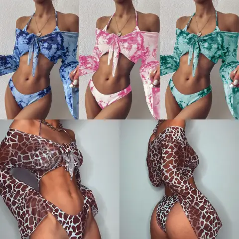 Rendering Split Long Sleeve Swimwear