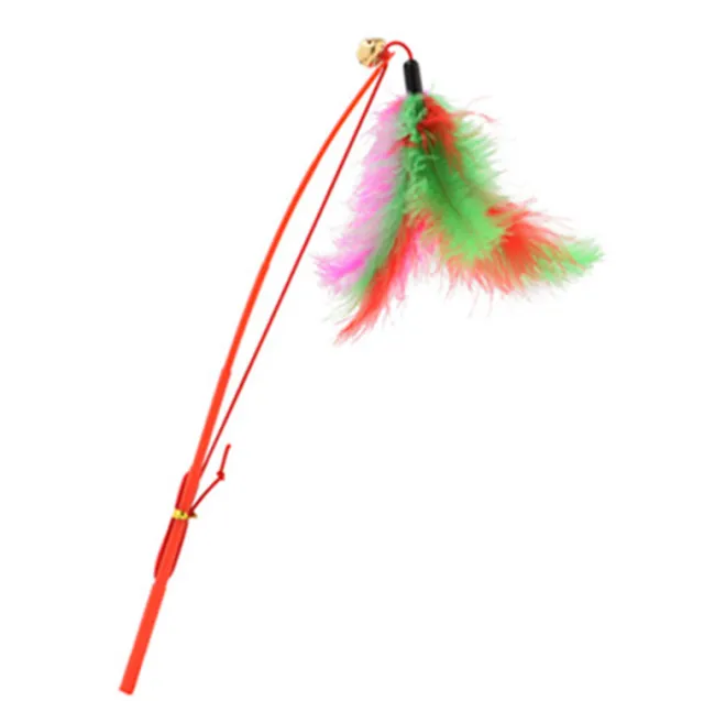 Fishing rod style colored feathers Red - Shop at LoveMi