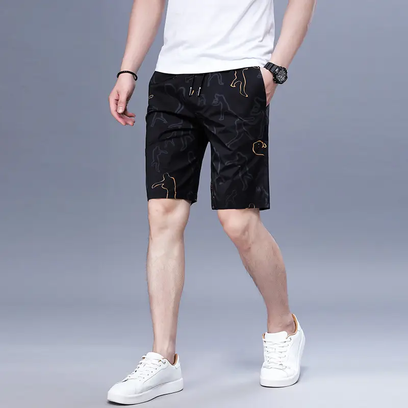 Casual and versatile thin print beach pants